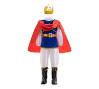 Lito Angels 6 Pièces Deguisement Costume Prince Charmant Roi Royal avec Couronne pour Enfants Garçons Taille 7-8 ans, Bleu