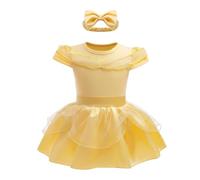 Lito Angels Costume de princesse dorée pour bébé fille, body barboteuse avec bandeau, taille 3-6 mois, 62