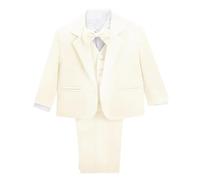 Lito Angels Costume Mariage Ceremonie Enfant Garcon, Ensemble 5 Pieces (Blazer, Gilet, Chemise, Noeud Papillon et Pantalon), Taille 3-4 Ans (étiquette en Tissu 04), Ivoire 057