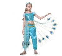 Lito Angels Costume Princesse Exotique Cape Paon Fille, Style G, 8-9 ans