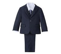 Lito Angels Costume Smoking 5 pièces garçon, Bleu/Bleu Marine | Ensemble 5 pièces, Blazer sans queue, Revers en pointe, Gilet doublé, Pantalon habillé, Mariage, Cérémonie, Halloween