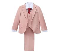 Lito Angels Costume Smoking 5 Pièces Garçon, Bleu Royal/Vert/Rose/Camel | Cintré, Élégant, Mariage & Événements, Tailles 2-7 Ans