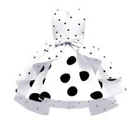 Lito Angels Deguisement 101 Dalmatiens Enfant Fille, Robe à Pois Noir et Blanc, Anniversaire Fete Carnaval, Taille 6-7 ans (étiquette en tissu 130)