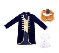 Lito Angels Deguisement Costume Bête Prince Charmant avec Capuche et Jabot pour Enfants Garçons Taille 9-10 ans, Bleu