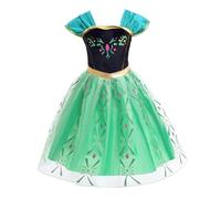 Lito Angels Deguisement Costume Reine des Glace Robe de Couronnement Princesse Anna Enfant Fille, Taille 12-18 mois, Vert