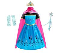 Lito Angels Deguisement Costume Reine des Neiges Robe de Couronnement Princesse avec Cape et Accessories Enfant Filles, Taille 2-3 Ans