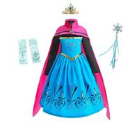 Lito Angels Deguisement Costume Reine des Neiges Robe de Couronnement Princesse avec Cape et Accessories Bebe Filles, Taille 9-12 mois