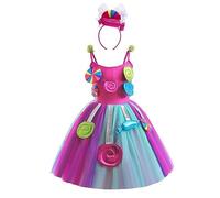 Lito Angels Deguisement Costume Robe de Bonbons Arc-en-ciel avec Cerceau à Cheveux pour Enfant Fille Taille 11-12 ans, Violet (étiquette en tissu 150)