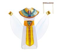 Lito Angels Deguisement Costume Robe de Cleopatre Egyptienne avec Accessoires pour Enfant Fille Taille 6-11 ans, Or Noir