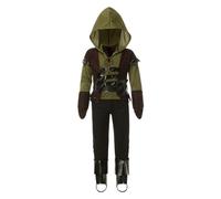 Lito Angels Deguisement Costume Robe de Hero Compagnon du héros des Bois avec Gants et Couvre Bottes pour Enfant Garcon Taille 7-9 ans, Vert