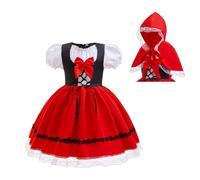 Lito Angels Deguisement Costume Robe de Petit Chaperon Rouge avec Manteau à Capuche pour Enfant Fille Taille 3-4 ans