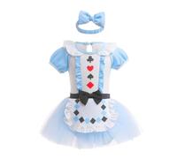 Lito Angels Deguisement Costume Robe Princesse Alice au pays des merveilles avec Bandeau pour Bebe Filles Taille 12-18 mois (étiquette en tissu 90)