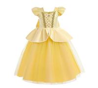 Lito Angels Deguisement Costume Robe Princesse et la Bête Fête Anniversaire Carnaval pour Enfant Fille Taille 11-12 ans, Jaune (étiquette en tissu 90)