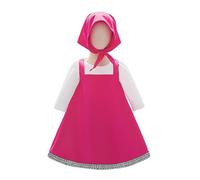 Lito Angels Déguisement de Fête Tenue Folklorique pour Fille - Robe Sarafan et Foulard - 12 à 18 Mois - Fuchsia
