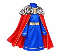 Lito Angels Deguisement de Roi Prince Garcon Tunique Cape Ceinture Carnaval | Ensemble royal 3 pièces : tunique satinée, cape à col tacheté et ceinture ornée pour Carnaval et spectacles.