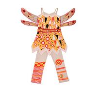 Lito Angels Deguisement Déguisement Robe Mia et Moi Yuko Enfants Filles Costume Halloween avec Ailes Ensemble Pantalon Legging Fête Anniversaire Carnaval Cosplay Taille 7-8 ans