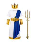 Lito Angels Deguisement Poseidon Garcon Dieu Grec avec Trident, 8-9 ans