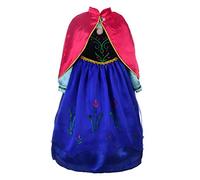 Lito Angels Déguisement Princesse Bleu avec Cape pour Fille, 7-8 Ans