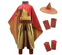 Lito Angels Deguisement Raya et Le Dernier Dragon Costume pour Enfant Filles, Taille 6-8 Ans, Ensemble C avec Chapeau et Cape (étiquette en Tissu 130), Multicolore