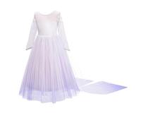 Lito Angels Déguisement Reine des Glaces 2 Princesse Robe Blanche avec Cape Enfant Fille Costume Manche Longue Taille 9-10 ans 262