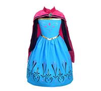 Lito Angels Deguisement Reine des Glaces Robe de Couronnement Princesse avec Cape Enfant Filles, Anniversaire Fete Carnaval Cosplay Costume, Taille 8-9 ans