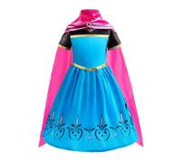 Lito Angels Deguisement Reine des Glaces Robe de Couronnement Princesse avec Cape Enfant Filles, Anniversaire Fete Carnaval Cosplay Costume, Taille 2-3 ans