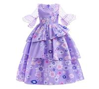 Lito Angels Deguisement Robe à Fleurie Violettes Encanto Isabella pour Enfant Fille Taille 4-5 ans (étiquette en tissu 110)