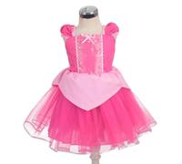 Lito Angels Deguisement Robe au Bois Dormant Princesse Aurore Bebe Fille, Anniversaire Fete Carnaval Costume Casual Ete, Taille 18-24 mois, Rose Chaud
