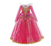 Lito Angels Deguisement Robe au Bois Dormant Princesse Aurore Costume pour Enfants Filles, Taille 3-4 Ans, Rose vif