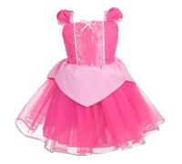 Lito Angels Deguisement Robe au Bois Dormant Princesse Aurore Enfant Fille, Anniversaire Fete Carnaval Costume Casual Ete, Taille 2-3 ans, Rose Chaud