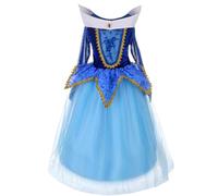 Lito Angels Deguisement Robe Bleu La Belle au Bois Dormant Princesse Aurore Enfant Fille, Costume Halloween Classique Fete Anniversaire Carnaval Cosplay Taille 3-4 ans (étiquette en tissu 100)