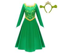 Lito Angels Deguisement Robe Costume à Princesse Ogre pour Enfant Fille Taille 3-11 ans, Vert