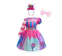 Lito Angels Deguisement Robe Costume Princesse Bonbons avec Bandeau pour Enfant Filles Taille 8-9 ans, Rose