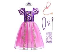 Lito Angels Deguisement Robe Costume Princesse Raiponce avec Accessories Bebe Fille, Taille 12-18 mois (étiquette en tissu 00), Manches Bouffants