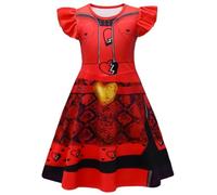 Lito Angels Deguisement Robe Costume Princesse Red pour Enfant Fille Taille 7-8 ans, Rouge