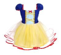 Lito Angels Deguisement Robe en Tulle Princesse Blanche Neige Enfant Fille, Anniversaire Fete Carnaval Costume Halloween, Taille 4-5 ans