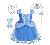 Lito Angels Deguisement Robe en Tulle Princesse Cendrillon avec Accessories Bebe Fille, Anniversaire Fete Carnaval Costume Halloween, Taille 12-18 mois