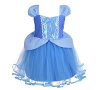 Lito Angels Deguisement Robe en Tulle Princesse Cendrillon Enfant Fille, Anniversaire Fete Carnaval Costume Halloween, Taille 4-5 ans