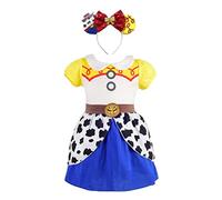 Lito Angels Deguisement Robe Enfant Fille avec Bandeau Cheveux, Anniversaire Fete Carnaval Cowgirl Costume Vetement Ete, Taille 3-4 ans (étiquette en tissu 110)