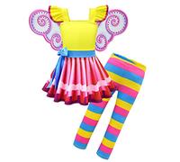 Lito Angels Déguisement Robe Fancy Nancy avec Ailes de Papillon et Leggings Enfant Fille, Anniversaire Carnaval Fête Costume, Taille 2 ans