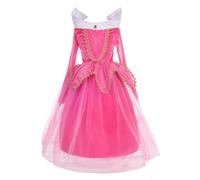 Lito Angels Deguisement Robe La Belle au Bois Dormant Princesse Aurore Enfant Fille, Costume Halloween Classique Fete Anniversaire Carnaval, Taille 7-8 ans, Rose Chaud (étiquette en tissu 140)