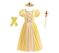 Lito Angels Deguisement Robe la et la Bête Princesse avec Accessoires pour Enfant Fille Taille 7-8 ans, Jaune (étiquette en tissu 130)