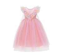 Lito Angels Déguisement Robe Licorne Fille, Rose arc-en-ciel, 7-8 ans