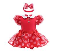 Lito Angels Deguisement Robe Minnie Mouse avec Bandeau pour Bebe Filles Taille 18-24 mois, Rouge