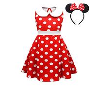Lito Angels Deguisement Robe Mouse avec Oreilles de Souris Serre-tete pour Enfant Filles Taille 18-24 mois (étiquette en tissu 90), B - Pois Rouges
