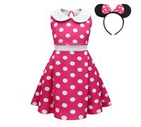 Lito Angels Deguisement Robe Mouse avec Oreilles de Souris Serre-tete pour Enfant Filles Taille 5-6 ans (étiquette en tissu 130), B - Pois Rose Chaud