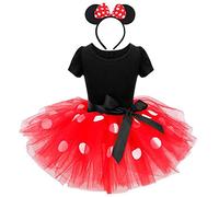 Lito Angels Deguisement Robe Mouse Enfant Fille, avec Oreilles de Souris Serre-tete, Taille 2-3 ans, Rouge (étiquette en tissu 100)