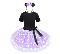 Lito Angels Deguisement Robe Mouse Enfant Fille, avec Oreilles de Souris Serre-tete, Taille 2-3 ans, Violet (étiquette en tissu 100)