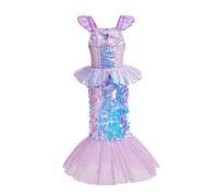 Lito Angels Deguisement Robe Petite Sirene Princesse Ariel Costume pour Enfant Fille Taille 9-10 ans, Violet (Numéro d'étiquette150)