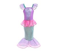 Lito Angels Deguisement Robe Princesse Ariel Costume de Sirène pour Enfant Fille, Anniversaire Fete Halloween Carnaval, Taille 5-6 ans (étiquette en tissu 130), Rose Chaud